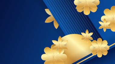 Soyut Lüks Mavi ve Altın Arkaplan