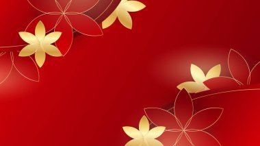 Soyut Lüks Kırmızı ve Altın Arkaplan