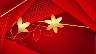 Soyut Lüks Kırmızı ve Altın Arkaplan