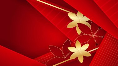 Soyut Lüks Kırmızı ve Altın Arkaplan