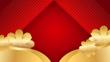 Soyut Lüks Kırmızı ve Altın Arkaplan