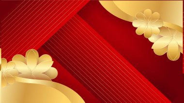 Soyut Lüks Kırmızı ve Altın Arkaplan