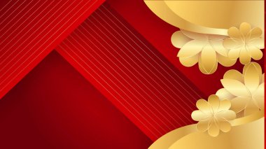 Soyut Lüks Kırmızı ve Altın Arkaplan