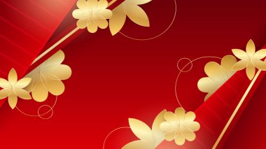 Soyut Lüks Kırmızı ve Altın Arkaplan