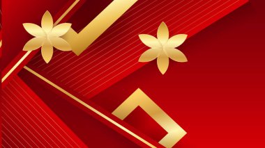 Soyut Lüks Kırmızı ve Altın Arkaplan