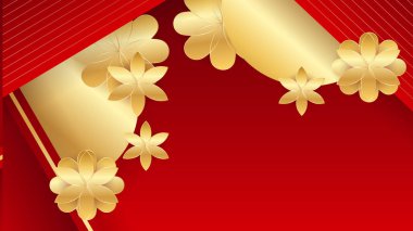 Soyut Lüks Kırmızı ve Altın Arkaplan