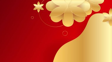 Soyut Lüks Kırmızı ve Altın Arkaplan