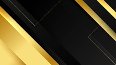 Abstract luxury black and gold background with geometric lines and shapes