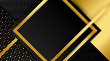 Abstract luxury black and gold background with geometric lines and shapes