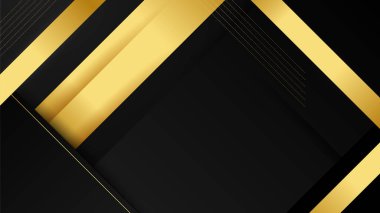 Abstract luxury black and gold background with geometric lines and shapes