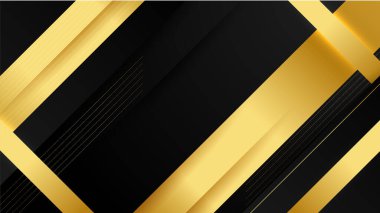 Abstract luxury black and gold background with geometric lines and shapes