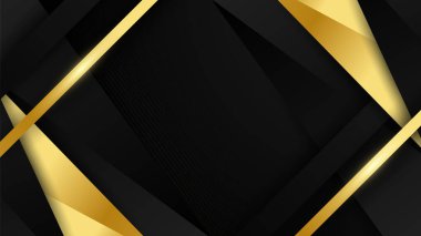 Abstract luxury black and gold background with triangles