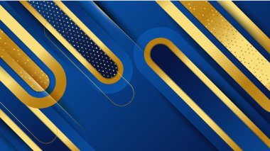 Abstract luxury dark blue background with golden lines