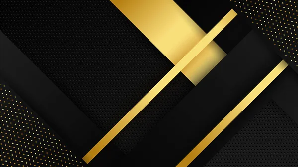 Abstract luxury black and gold background with geometric lines and shapes