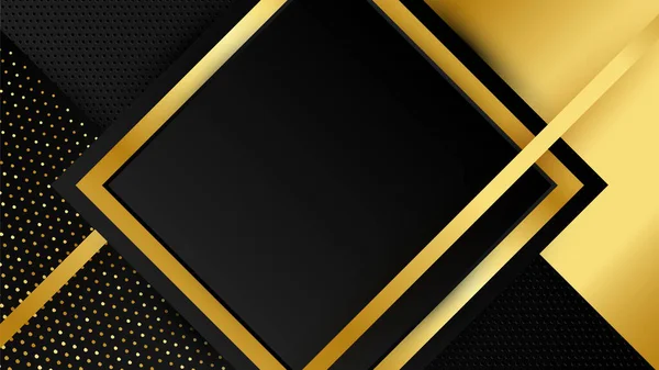 Abstract Luxury Black Gold Background Geometric Lines Shapes — Image vectorielle