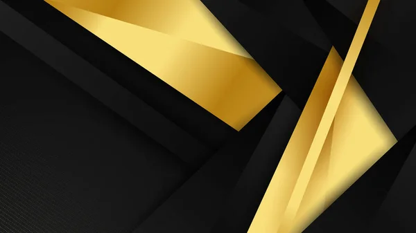 Abstract Luxury Black Gold Background Triangles — Vetor de Stock