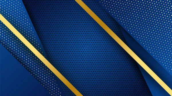 Abstract luxury dark blue background with golden lines