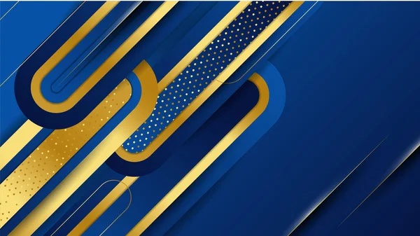 Abstract luxury dark blue background with golden lines