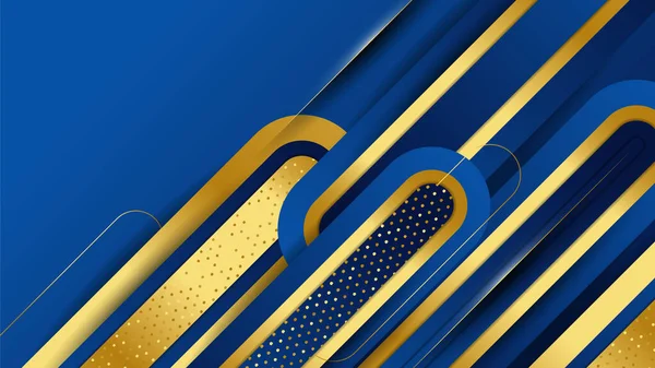 Abstract luxury dark blue background with golden lines