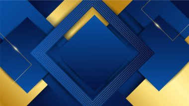 Abstract luxury dark blue background with golden lines