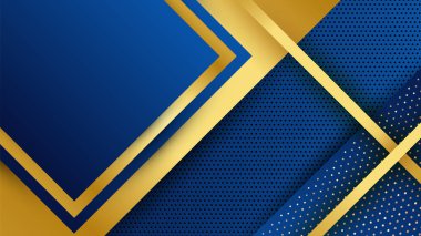 Abstract luxury dark blue background with golden lines