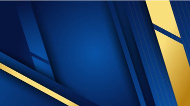 Abstract luxury dark blue background with golden lines