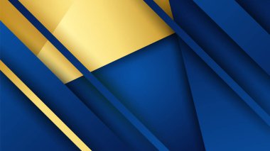 Abstract luxury dark blue background with golden lines