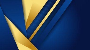 Abstract luxury dark blue background with golden lines