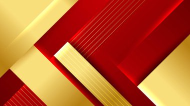 Luxury elegant gold in red abstract design background