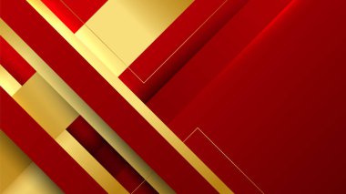 Luxury elegant gold in red abstract design background