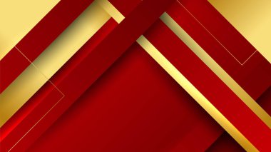 Luxury elegant gold in red abstract design background