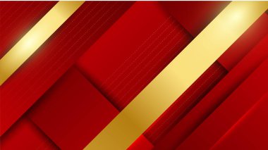 Luxury elegant gold in red abstract design background