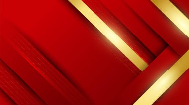 Luxury elegant gold in red abstract design background