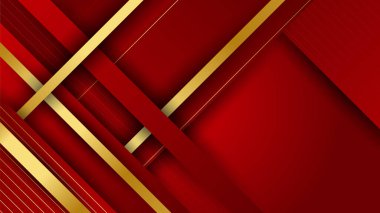 Luxury elegant gold in red abstract design background