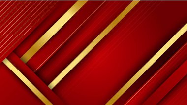 Luxury elegant gold in red abstract design background
