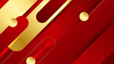 Luxury elegant gold in red abstract design background