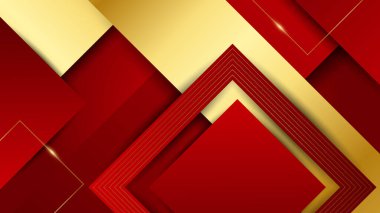 Luxury elegant gold in red abstract design background