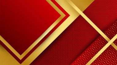 Luxury elegant gold in red abstract design background