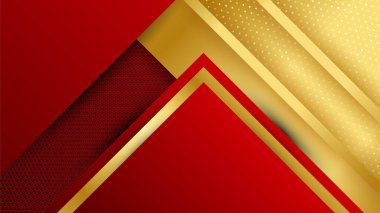 Luxury elegant gold in red abstract design background