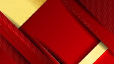 Luxury elegant gold in red abstract design background