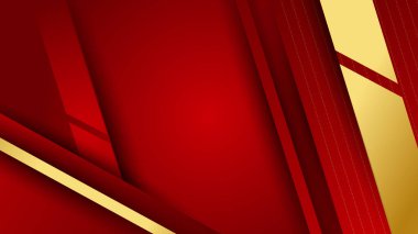 Luxury elegant gold in red abstract design background