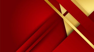 Luxury elegant gold in red abstract design background