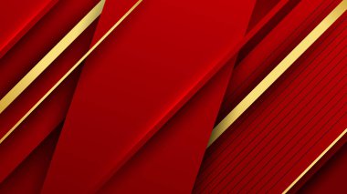 Luxury elegant gold in red abstract design background