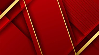 Luxury elegant gold in red abstract design background