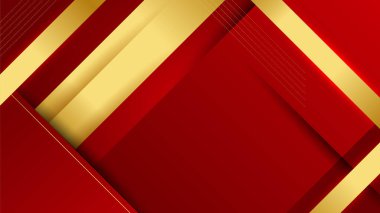 Luxury elegant gold in red abstract design background