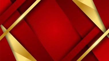 Luxury elegant gold in red abstract design background