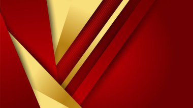 Luxury elegant gold in red abstract design background