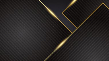 Abstract minimal black background with gold lines