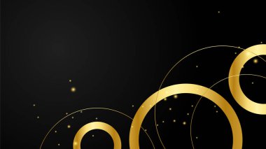 Elegant luxury black and gold abstract design background with circles