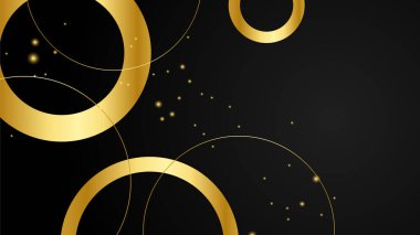 Elegant luxury black and gold abstract design background with circles